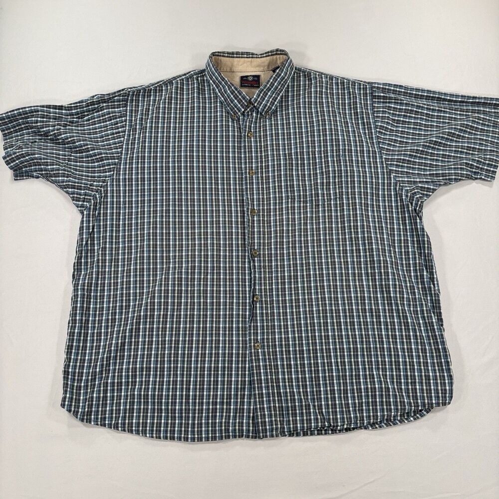 Wrangler Authentics Short Sleeve Button Up Shirt Men's 2XL Plaid Cotton Casual